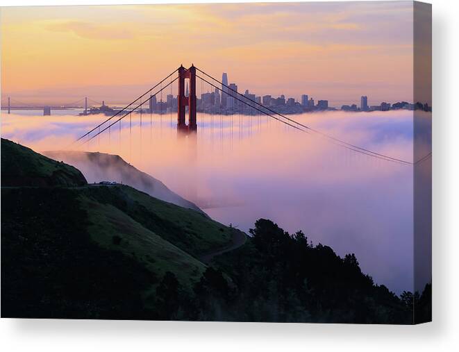  Canvas Print featuring the photograph Foggy Bliss by Louis Raphael