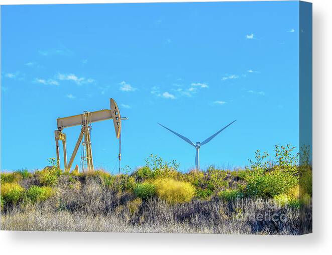 Fossil Fuels Canvas Print featuring the photograph Fossil and Renewable Engery by Susan Vineyard