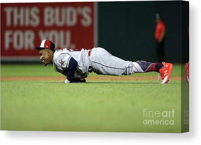 People Canvas Print featuring the photograph Francisco Lindor by Patrick Smith