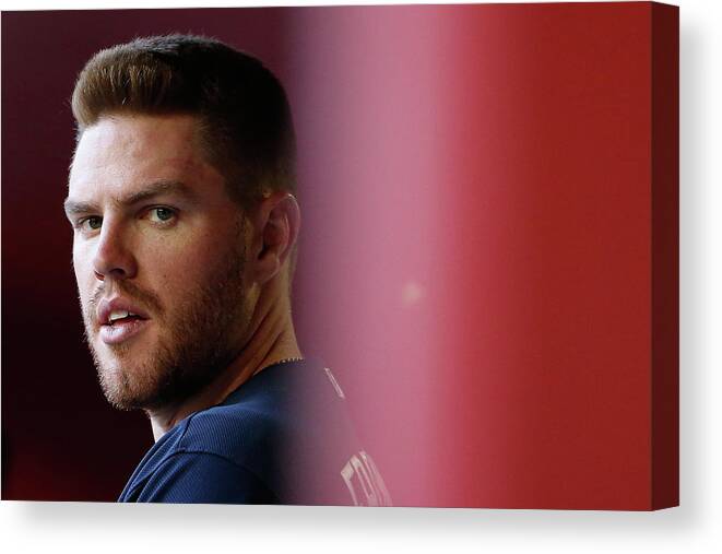 People Canvas Print featuring the photograph Freddie Freeman by Christian Petersen