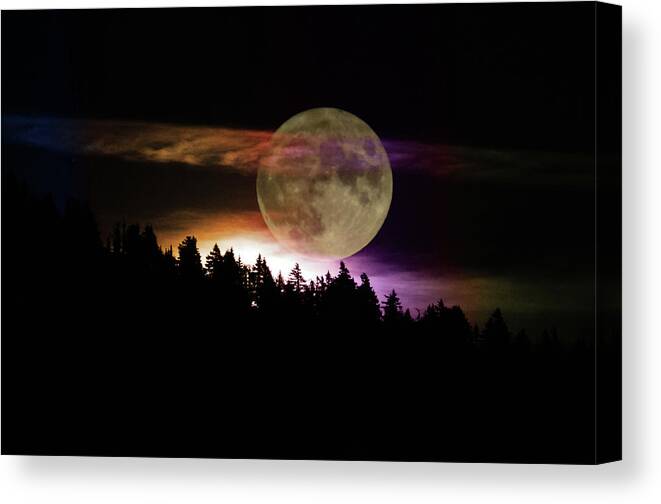 Moon Canvas Print featuring the photograph Full Corn Moon by Carl Moore