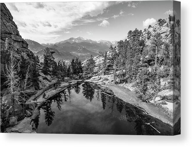 Gem Lake Canvas Print featuring the photograph Gem Lake Black and White by Aaron Spong