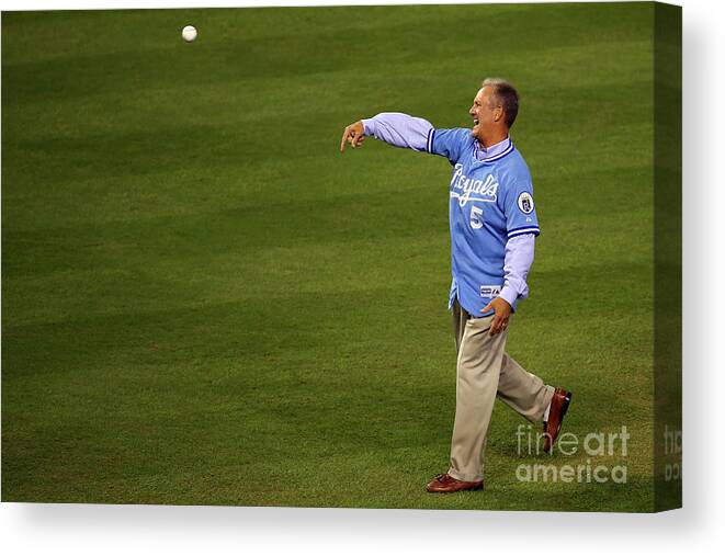 People Canvas Print featuring the photograph George Brett by Dilip Vishwanat