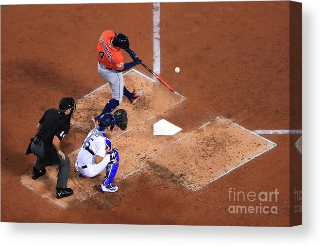 Second Inning Canvas Print featuring the photograph George Springer by Sean M. Haffey