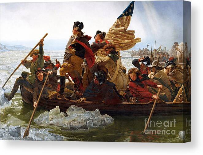 George Canvas Print featuring the photograph George Washington Crossing The Delaware by Action