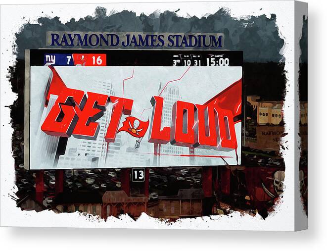 Football Canvas Print featuring the digital art Get Loud by Chauncy Holmes