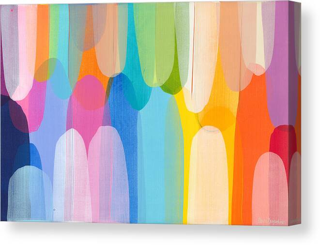 Abstract Canvas Print featuring the painting Ginger Mint Julep by Claire Desjardins