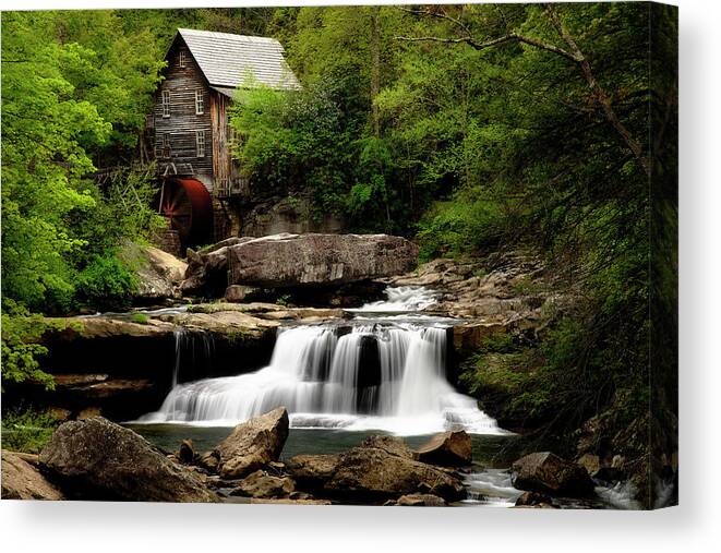 Appalachian Mountains Canvas Print featuring the photograph Glade Creek Grist Mill by Andy Crawford