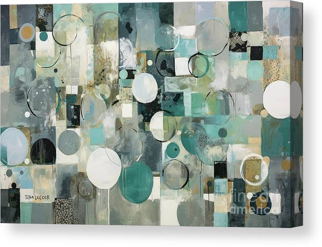  Circle Abstract Canvas Print featuring the painting Going In Circles by Tina LeCour