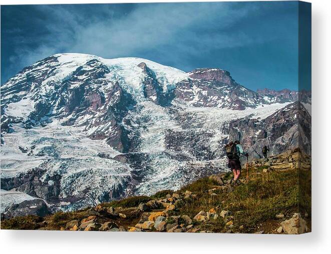 Mount Rainier National Park Canvas Print featuring the photograph Going Up by Doug Scrima