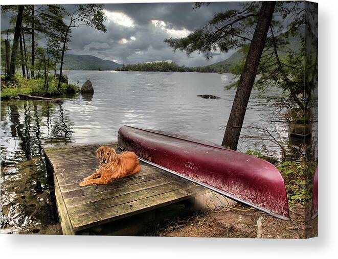 Lake Canvas Print featuring the photograph Golden Lake Storm Overhead by Russ Considine