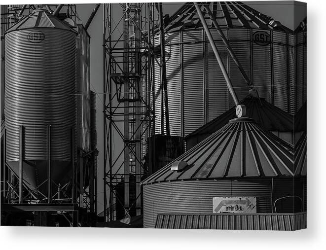 Museum Quality Canvas Print featuring the photograph Grain Elevator in Shadows No. 4 by Bruce Davis