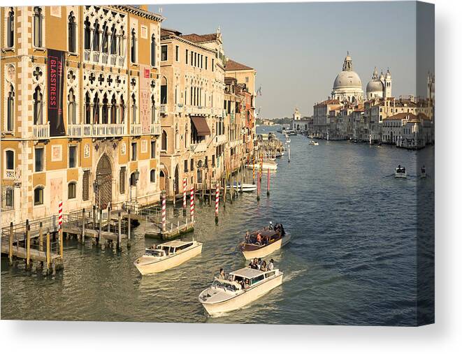 Accademia Bridge Canvas Print featuring the photograph Grand Canal and Santa Maria della Salute by Bernd Schunack