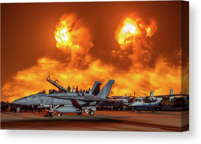 Airplane Canvas Print featuring the photograph Great Balls of Fire by David Hart