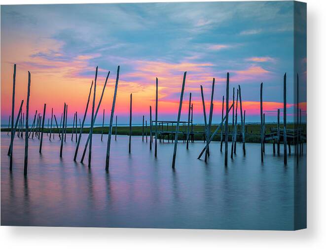 New Jersey Canvas Print featuring the photograph Great Bay Vivid Sunset by Kristia Adams