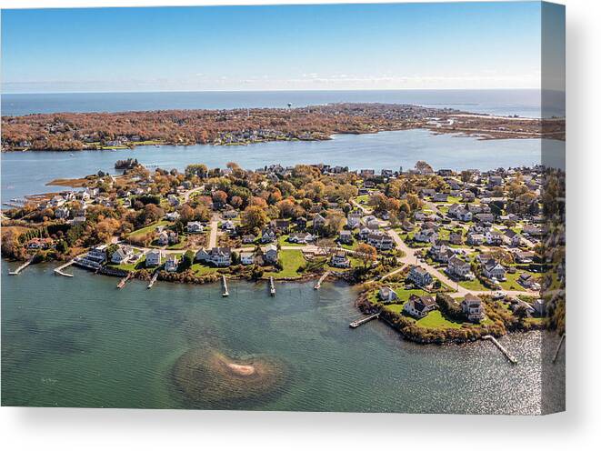 Great Island Canvas Print featuring the photograph Great Island by Veterans Aerial Media LLC