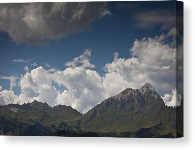 Tranquility Canvas Print featuring the photograph Green mountains by Adriano Ficarelli