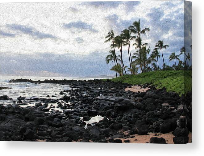 Hawaii Canvas Print featuring the photograph Grey Sunset Painting by Robert Carter
