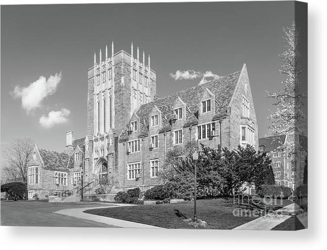 Grove City College Canvas Print featuring the photograph Grove City College Crawford Hall by University Icons