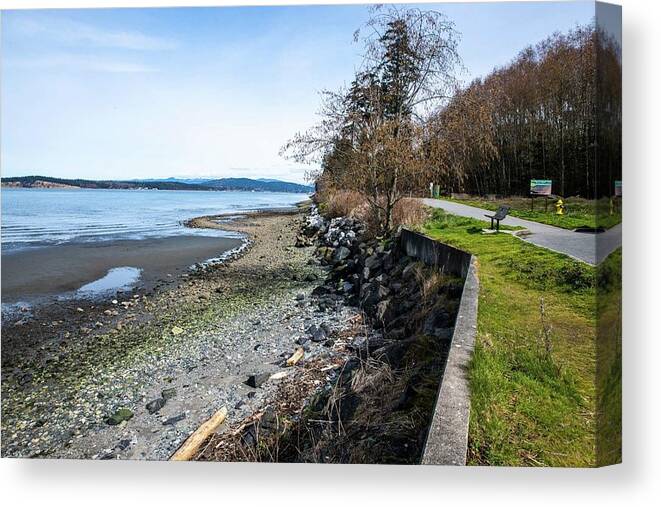 Guemes Channel And Trail Canvas Print featuring the photograph Guemes Channel and Trail by Tom Cochran