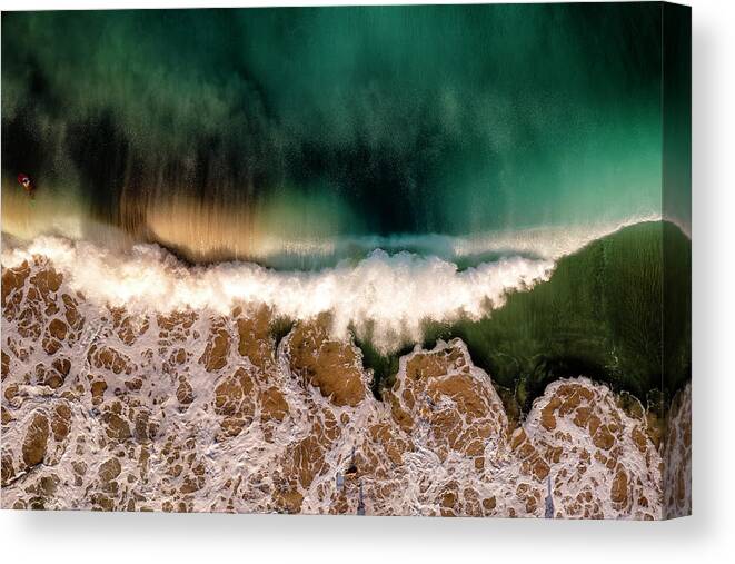 Hapuna Canvas Print featuring the photograph Hapuna Wave by Christopher Johnson