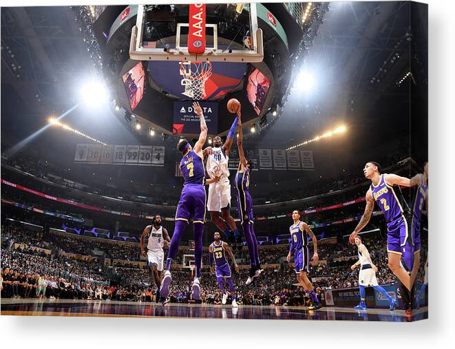 Nba Pro Basketball Canvas Print featuring the photograph Harrison Barnes by Juan Ocampo