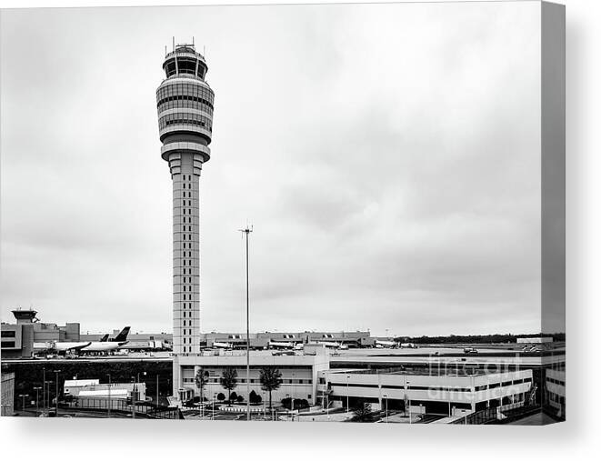 Airport Canvas Print featuring the photograph Hartsfield Jackson Atlanta International Airport Control Tower by Sanjeev Singhal