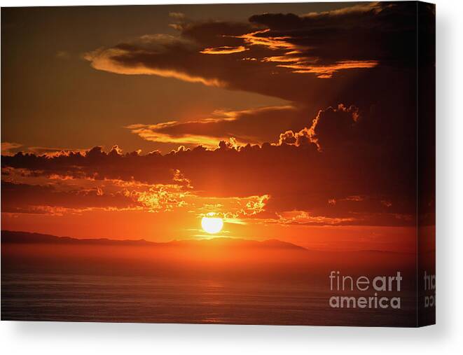 Dramatic Canvas Print featuring the photograph Harvest Winter Sunset, Laguna Beach, California by Abigail Diane Photography