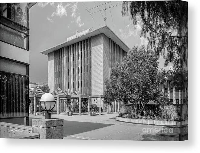 Harvey Mudd College Canvas Print featuring the photograph Harvey Mudd College Sprague Memorial Building by University Icons