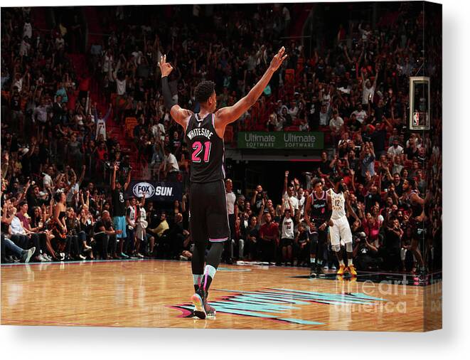 Hassan Whiteside Canvas Print featuring the photograph Hassan Whiteside by Issac Baldizon