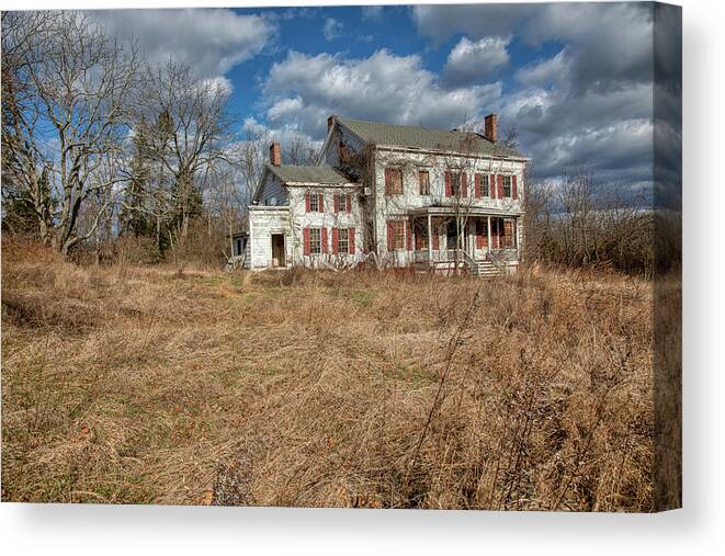Haunted Canvas Print featuring the photograph Haunted Farm House by David Letts