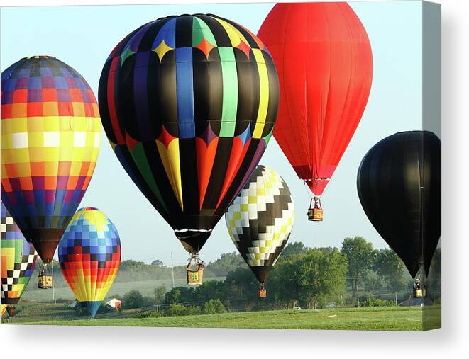 Balloon Canvas Print featuring the photograph Hazy Morning Ride by Lens Art Photography By Larry Trager