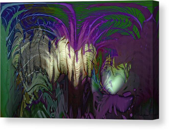 Hearts Within Canvas Print featuring the digital art Hearts Within by Linda Sannuti