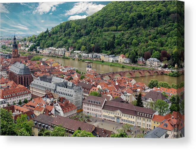 Heidelberg Germany Fstop101 Europe Cathedral River Rhine Hills Church Landscape Canvas Print featuring the photograph Heidelberg Germany by Geno