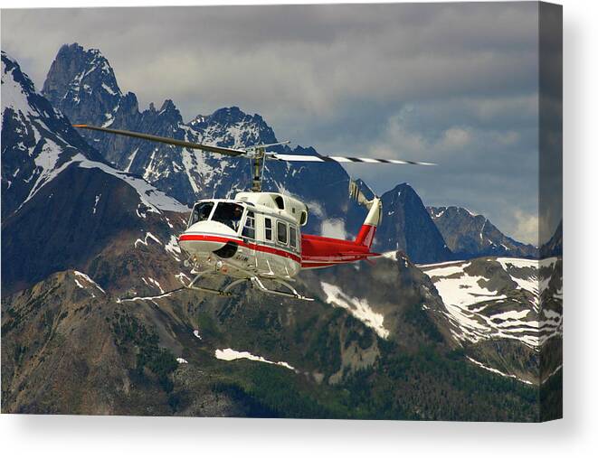 Helicopter Canvas Print featuring the photograph Bugaboo's Heli-hike by Gene Taylor