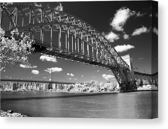 Hell Gate Bridge Canvas Print featuring the photograph Hell Gate and Triboro Bridges by Steve Ember