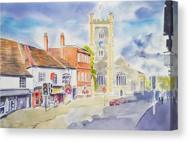 Henley Canvas Print featuring the painting Henley on Thames, Oxfordshire, England by Geeta Yerra