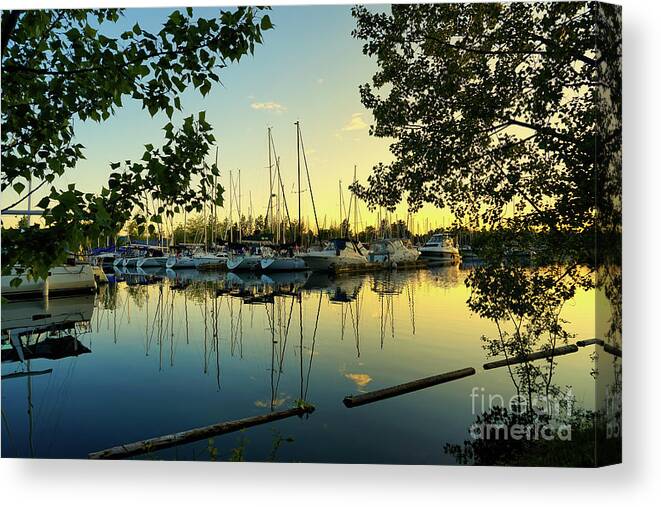 High Water At Fifty Point Canvas Print featuring the photograph High Water at Fifty Point by Rachel Cohen