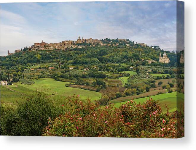 Italy Canvas Print featuring the photograph Hillside village in Tuscany by Robert Miller