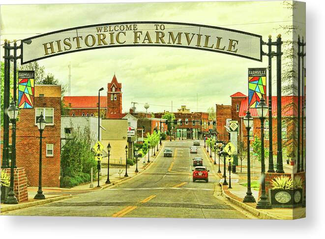 Farmville Canvas Print featuring the photograph Historic Farmville Virginia by Ola Allen