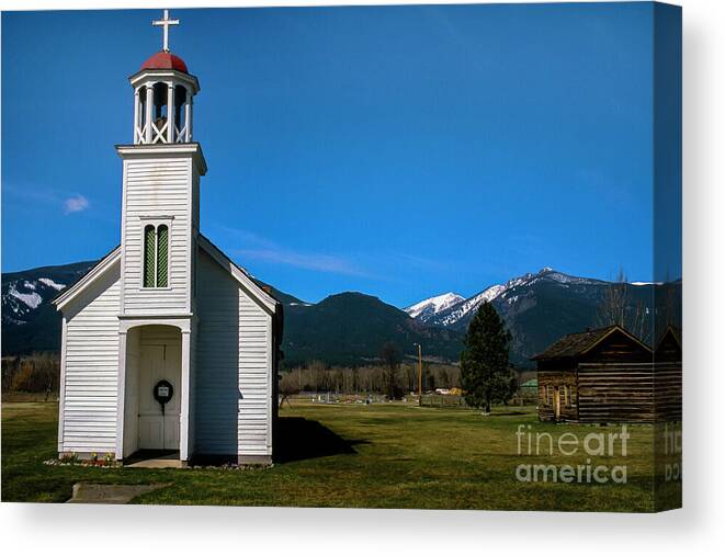  Canvas Print featuring the photograph Historic St. Mary's Mission by Thomas R Fletcher