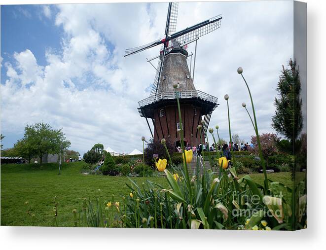 Windmill Canvas Print featuring the photograph Holland Windmill, Michigan by Rich S