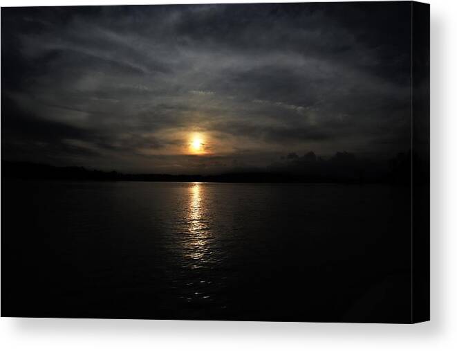 Lake Canvas Print featuring the photograph Holy Darkness Sunset by Ed Williams