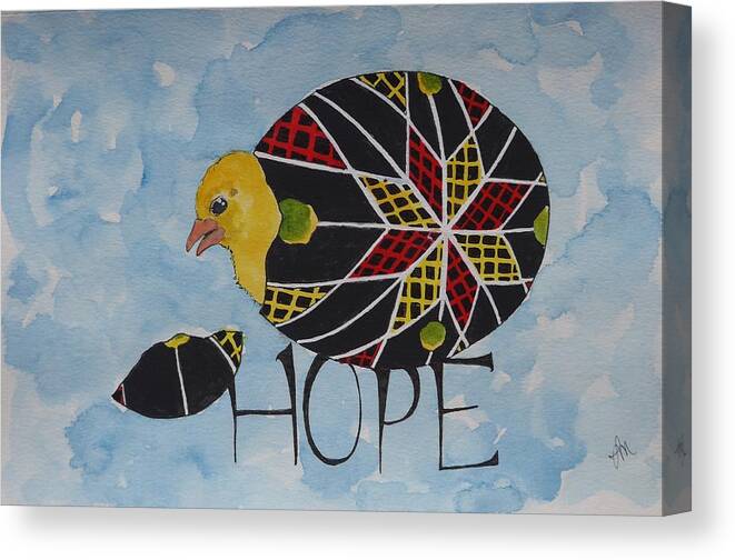 Hope Canvas Print featuring the mixed media Hope egg by Lisa Mutch