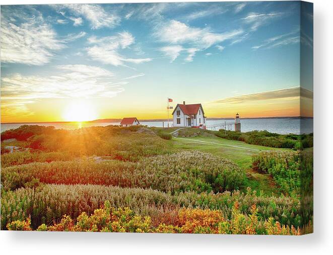 Me 04544 Canvas Print featuring the photograph house near - East Boothbay, ME 04544, USA, Boothbay, United States by Julien