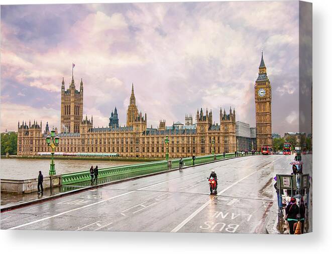 House Of Parliament Canvas Print featuring the digital art House of Parliament London by SnapHappy Photos