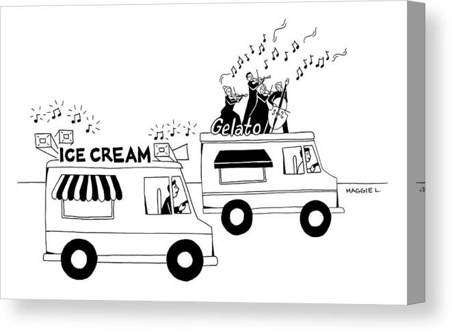 Captionless Canvas Print featuring the drawing Ice Cream Gelato by Maggie Larson