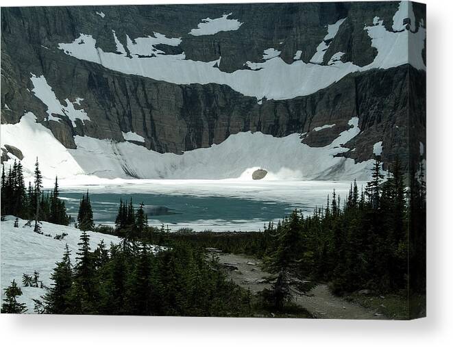 Lakes And Rivers Canvas Print featuring the photograph Iceberg Lake by Larey McDaniel