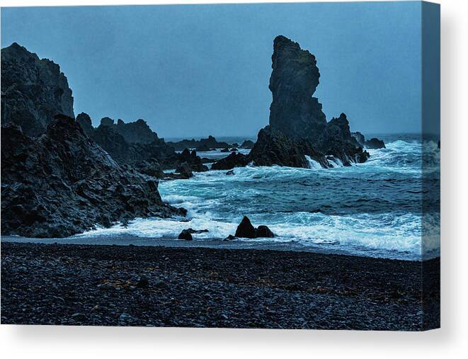 Iceland Canvas Print featuring the photograph Iceland Coast by Tom Singleton