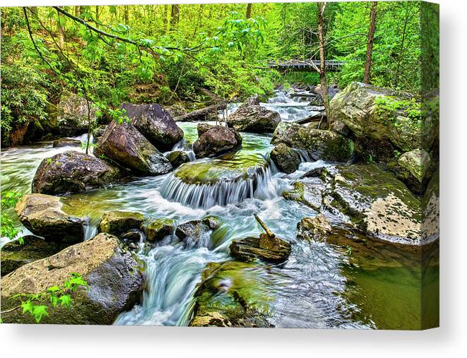 Portrait Orientation Canvas Print featuring the photograph Icy River by Lisa Lambert-Shank